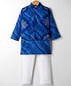 Teentaare Cotton Woven Full Sleeves Kurta Pajama Set With Floral Print - Blue