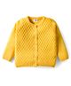 Doodle Poodle Knit Full Sleeves Front Open Sweater with Cable Knit Design - Yellow