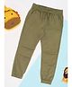 Pantaloons Junior Cotton Woven Solid Joggers - Olive Green