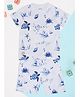 Pantaloons Junior 100% Cotton Knit Half Sleeves Sea Life Printed Tee & Coordinating Shorts Set - Blue