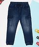 Pantaloons Junior Denim Woven Washed Joggers - Teal Blue