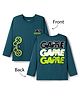 Primo Gino 100% Cotton Knit Full Sleeves T-Shirt With Chest And Back Game Text Print- Dark Green