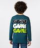 Primo Gino 100% Cotton Knit Full Sleeves T-Shirt With Chest And Back Game Text Print- Dark Green