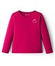 Kookie Kids Single Jersey Knit Full Sleeves Core Solid Round Neck T-Shirt with Smiley Print - Red