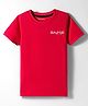 Kookie Kids Single Jersey Knit Half Sleeves Round Neck T-Shirt with Game Text Print - Red