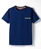 Kookie Kids Single Jersey Knit Half Sleeves Round Neck T-Shirt with Game Text Print - Navy Blue