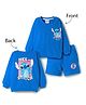 Bonfino Disney Terry Knit Oversize Drop Shoulder Full Sleeves T-Shirt and Shorts Set with Front and Back Stitch Graphic - Blue