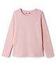 Kookie Kids Single Jersey Knit Full Sleeves Round Neck T-Shirt with Joy Text Print - Light Pink