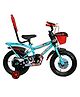 BSA Toonz 14T Kids Bicycle Single Speed - With Water Bottle & Holder, Basket, Carrier for 3-5 Years 85% Assembled - Blue