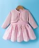 ToffyHouse Knit Foil Printed Party Dress With Jacket - Pink