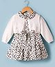ToffyHouse Knit Frock With Full Sleeves Shrug With Leopard Print - Cream