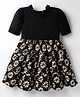 Rassha Half Sleeves Floral Printed Dress - Black