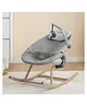 Growgether Baby Rocker Ergonomic Recliner with 3-Position Adjustment, 3- Point Safety Harness, Gentle Rocking, Washable Cover, Toy Bar for Newborns, TÜV SÜD Certified (0-6 Months) - Grey