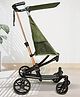 Angels & Mice Travel Cruiser Stroller for 2-7+ Years, Steel Frame,4pt. Safety Harness Lightweight Travel Stroller with Wide Seat, Big Wheels, Compact Fold, Adjustable Sunshade, Green & Gold