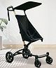 Angels & Mice Travel Cruiser Stroller for 2-7+ Years, Steel Frame,4pt. Safety Harness Lightweight Travel Stroller with Wide Seat, Big Wheels, Compact Fold, Adjustable Sunshade, Black & Gold