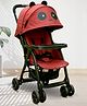 ANGELS & MICE Panda Baby Stroller Pram Newborn-3 Years, Iron, Food Tray, Foldable Baby Trolley with Safety Harness, Recline Seat & Extendable Canopy, Lightweight Baby Carrier & Pram, Maroon