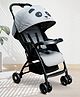ANGELS & MICE Panda Baby Stroller Pram Newborn-3 Years, Iron, Food Tray, Foldable Baby Trolley with Safety Harness, Recline Seat & Extendable Canopy, Lightweight Baby Carrier & Pram, Grey