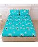 BhaiJi Bedsheets 220 TC Glace Cotton Bed Sheet King Size 108x108 Inch With 2 Pillow covers - Green Abstract