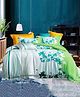 BhaiJi Bedsheets 220 TC Glace Cotton Bed Sheet King Size 108x108 Inch With 2 Pillow covers - Green Butterfly
