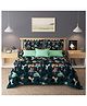 BhaiJi Bedsheet 180 TC Elastic Fitted Double Bed Sheet 72x78x6 inch Microfiber With 2 Pillow covers - Green Bird Elastic Fitted