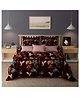 BhaiJi Bedsheet 180 TC Elastic Fitted Double Bed Sheet 72x78x6 inch Microfiber With 2 Pillow covers - Red Bird Elastic Fitted