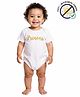 COCOON ORGANICS 100% Cotton Knit Half Sleeves Princess Text Printed Anti Microbial Onesie - White
