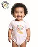 COCOON ORGANICS 100% Cotton Knit Half Sleeves Lazy Sunday Text Printed Onesie - White