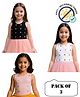 COCOON ORGANICS 100% Cotton Knit Pack Of 3 Sleeveless Polka Dots Foil Printed Anti Microbial Tops - White Pink & Black