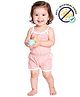 COCOON ORGANICS 100% Cotton Knit Sleeveless Contrast Piping Detailed Coordinating Anti Microbial Top & Shorts Set - Peach
