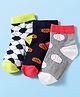 Cute Walk by Babyhug Knit Anti Bacterial Ankle Length Socks With Sports Design Pack of 3 - Multicolor