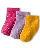 Cute Walk by Babyhug Knit Anti Bacterial Ankle Length Socks With Polka Dot Design Pack of 3 - Multicolor
