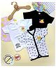 COCOON ORGANICS 100% Cotton Knit Pack Of 3 Half Sleeves Anchor & Fruits Printed Anti Microbial Jhablas - Navy Blue & White