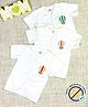 COCOON ORGANICS 100% Cotton Knit Pack Of 3 Half Sleeves Hot Air Balloon Printed  Anti Microbial Jhablas - White