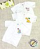 COCOON ORGANICS 100% Cotton Knit Pack Of 3 Half Sleeves Baby Dinosaurs & Wild One Text Printed Jhablas - White