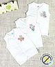 COCOON ORGANICS 100% Cotton Knit Pack Of 3 Sleeveless Baby Sea Animals Printed Anti Microbial Jhablas - White