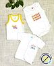 COCOON ORGANICS 100% Cotton Knit Pack Of 3 Half Sleeves Typography Printed Anti MIcrobial Vest Jhabla & Onesie Set - White