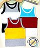 COCOON ORGANICS 100% Cotton Knit Pack Of 3 Sleeveless Colour Blocked Anti Microbial Stretchable Tees - Grey Black White Yellow Red & Sky Blue