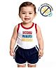 COCOON ORGANICS 100% Cotton Knit Sleeveless Enjoy Little Things Text Printed Anti Microbial Stretchable Tee With Shorts Set - Red White & Black
