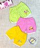 COCOON ORGANICS 100% Cotton Knit Pack Of 3 Polka Dots & Hat Printed Anti Microbial Shorts - Yellow Green & Pink