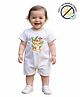 COCOON ORGANICS 100% Cotton Knit Half Sleeves Be Kind Text Printed Anti Microbial Romper - White