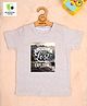 COCOON ORGANICS 100% Cotton Knit Half Sleeves I M Not Lost I M Exploring Text Printed Anti Microbial Loose Fit Tee - Grey Melange