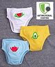 COCOON ORGANICS Cotton Knit Pack Of 3 Avocado & Watermelon Printed Anti Microbial Panties - Sky Blue Yellow & White
