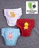 COCOON ORGANICS Cotton Knit Pack Of 3 Animals Printed Anti Microbial Briefs - Sky Blue Red & White