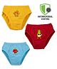 COCOON ORGANICS Cotton Knit Pack Of 3 Fruits Printed Anti Microbial Bloomers - Yellow Red & Sky Blue