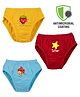 COCOON ORGANICS Cotton Knit Pack Of 3 Strawberry & Star Printed Anti Microbial Bloomers - Yellow Red & Sky Blue