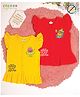 COCOON ORGANICS 100% Cotton Knit Pack Of 2 Cap Sleeves Fruit Printed Jhablas -  Red & Yellow