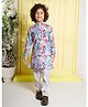 Ministitch Cotton Woven Full Sleeves Floral Printed Gota Lace Embellished Kurta Pyjama Set -  Sky Blue