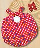 Creative Kids Georgette Woven Sleeveless Polka Dots Printed Floral Applique Detailed Onesie - Maroon & Navy Blue