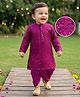 Babyhug Cotton Woven Full Sleeves Kurta Dhoti Set with Sequin Detailing - Purple