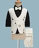 Robo Fry Cotton Woven Full Sleeves 3 Piece Party Suit With Bow & Animal Print - White